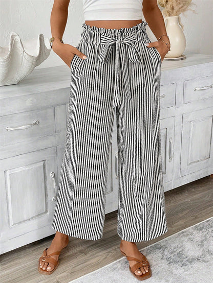 Pantalones rectos a rayas de Isabella Sol
