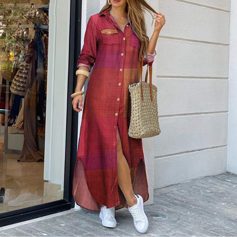 Vestido camisero Isabella Sol con estampado vibrante
