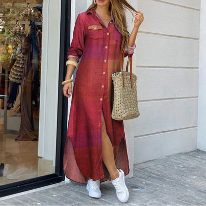 Vestido camisero Isabella Sol con estampado vibrante