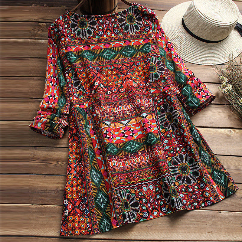 Blusa de algodón con estampado bohemio de Isabella Sol