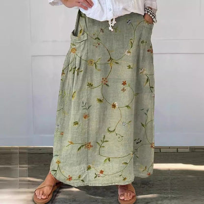 Falda retro floral con bolsillos de Isabella Sol para uso diario.
