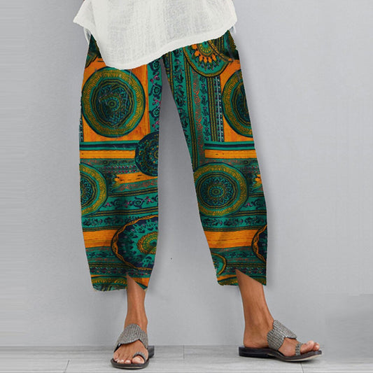Pantalones casuales elásticos con estampado bohemio de Isabella Sol