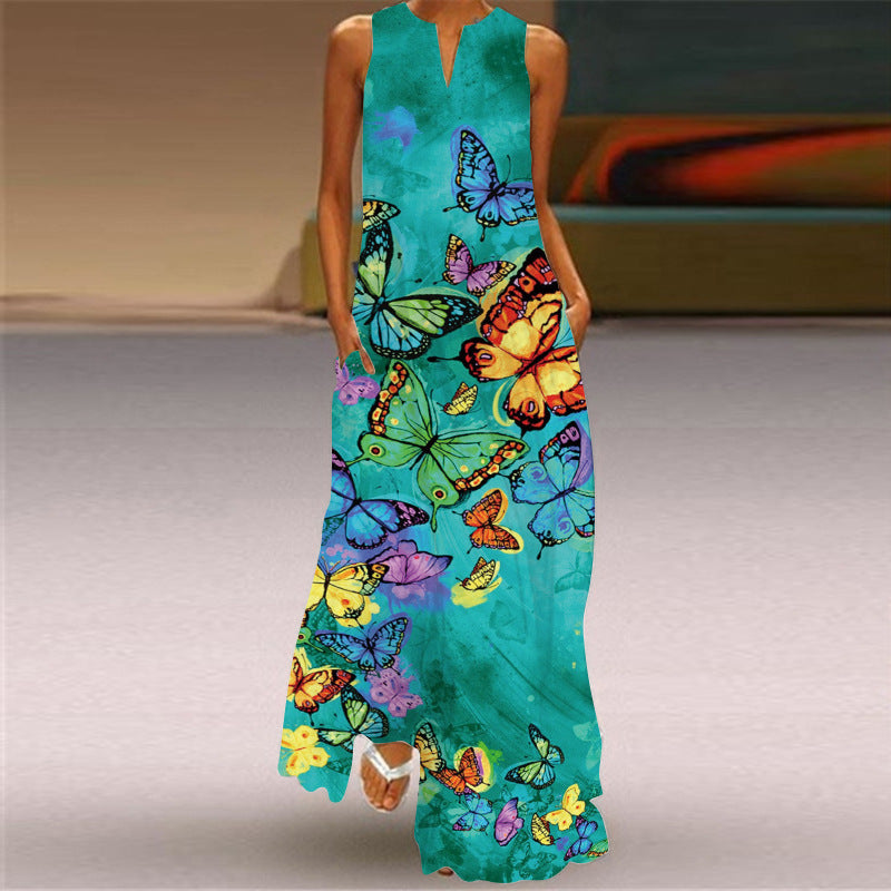 Vestido largo con estampado vibrante de Isabella Sol