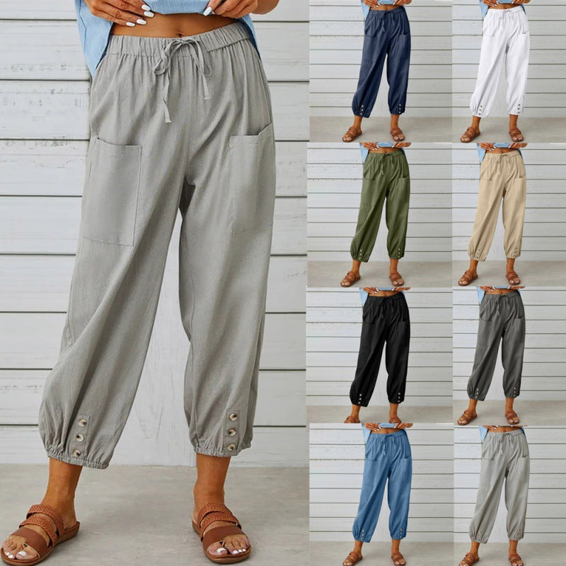 Relaxed Cotton Linen Pants Isabella Sol