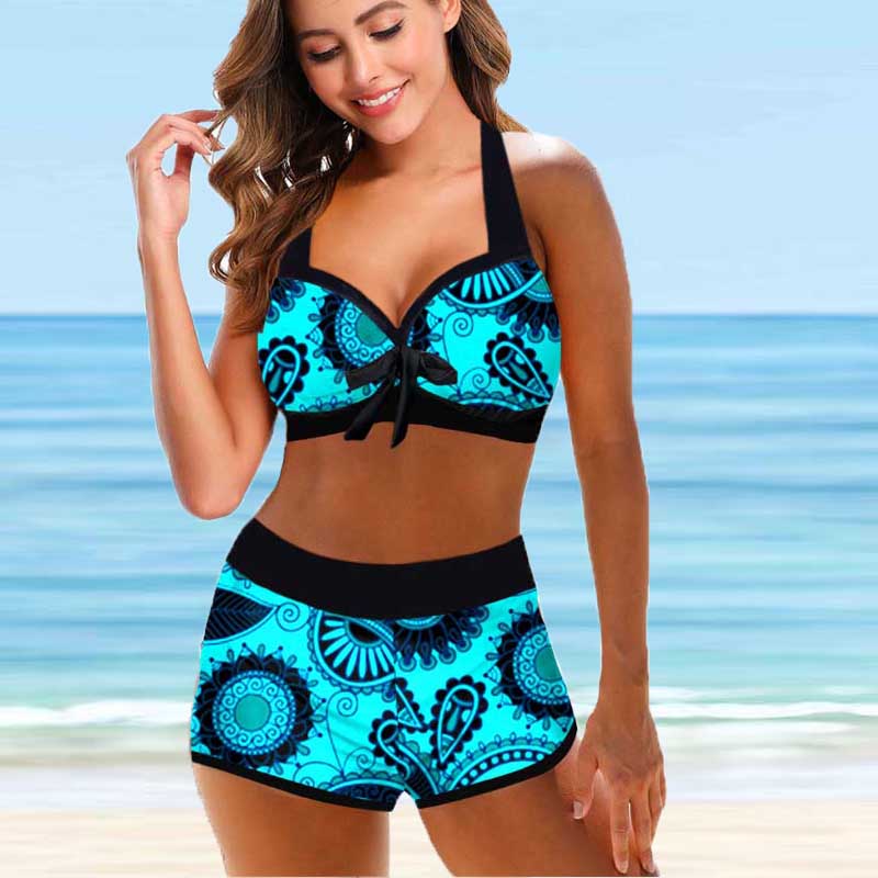 Bikini floral de talle alto de Isabella Sol