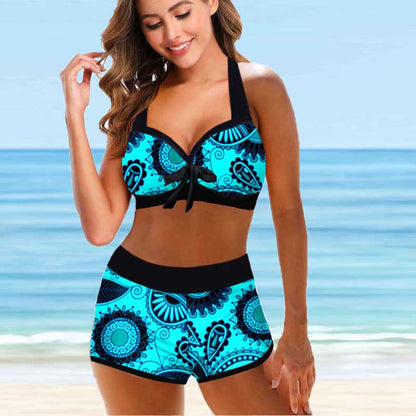 Bikini floral de talle alto de Isabella Sol