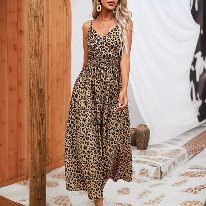 Vestido largo de verano con estampado de leopardo de Isabella Sol