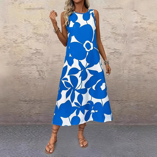 Vestido de verano sin mangas con estampado floral llamativo de Isabella Sol