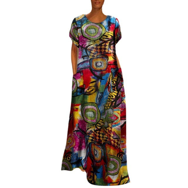 Vestido largo Isabella Sol Swing con estampado vibrante