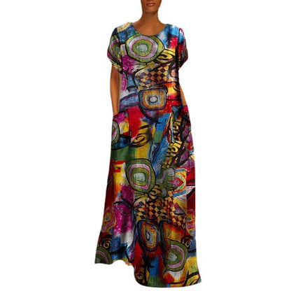 Vestido largo Isabella Sol Swing con estampado vibrante
