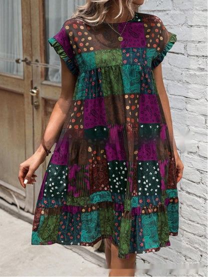 Vestido midi de verano estilo boho patchwork de Isabella Sol