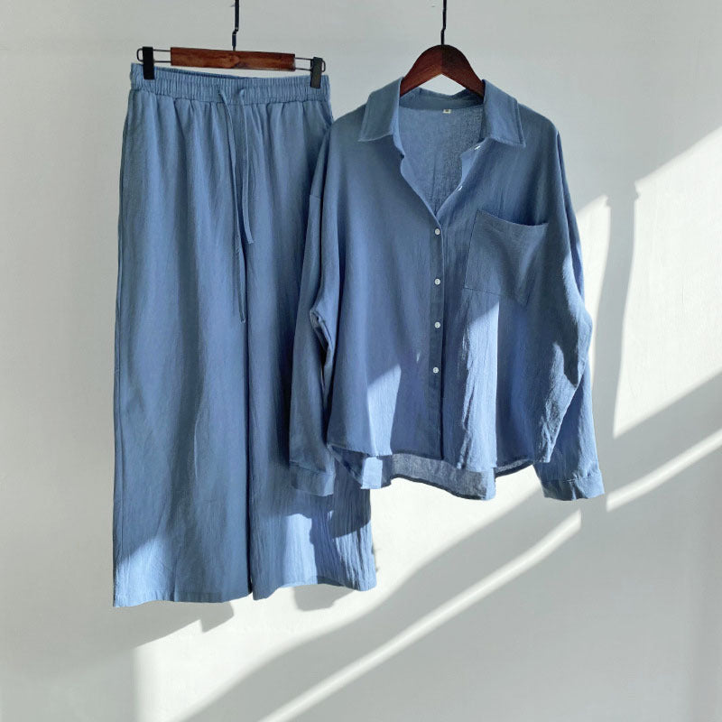 Conjunto relajado de algodón y lino de Isabella Sol.