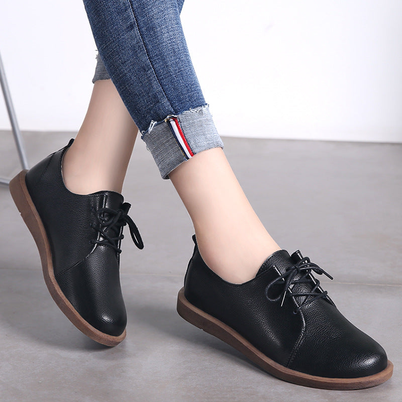Zapatos de cuero con cordones Isabella Sol, cómodos y de estilo retro.