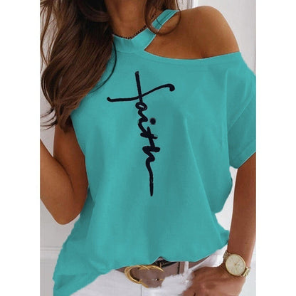 Elegante camiseta lisa de manga corta de Isabella Sol