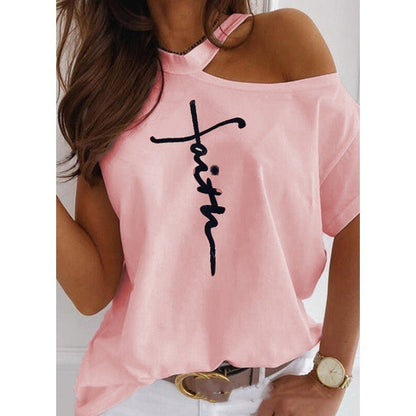 Elegante camiseta lisa de manga corta de Isabella Sol