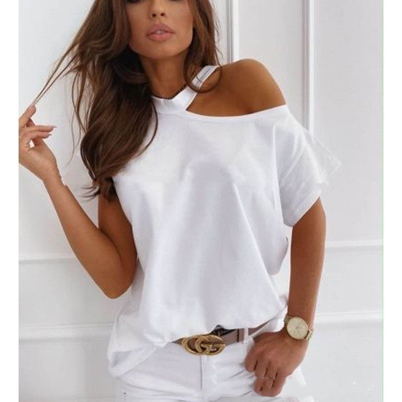 Elegante camiseta lisa de manga corta de Isabella Sol