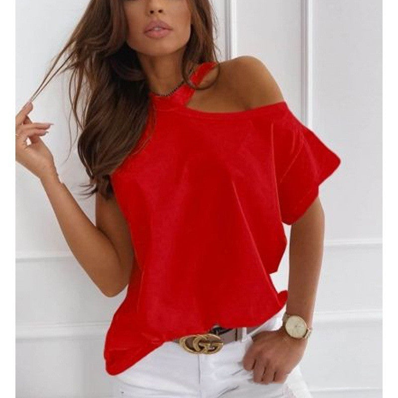 Elegante camiseta lisa de manga corta de Isabella Sol