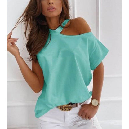 Elegante camiseta lisa de manga corta de Isabella Sol