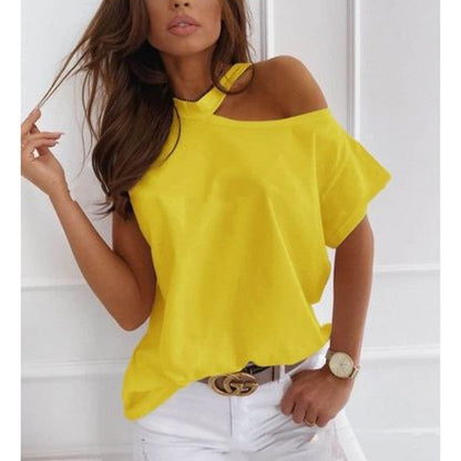 Elegante camiseta lisa de manga corta de Isabella Sol