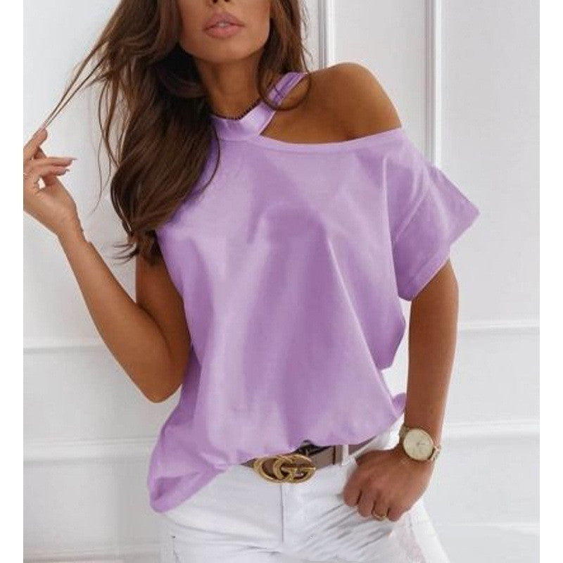 Elegante camiseta lisa de manga corta de Isabella Sol