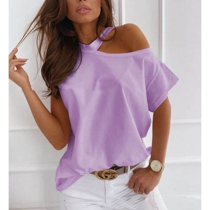 Elegante camiseta lisa de manga corta de Isabella Sol