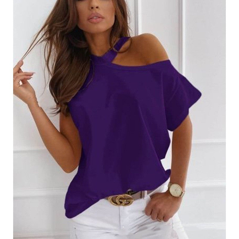 Elegante camiseta lisa de manga corta de Isabella Sol