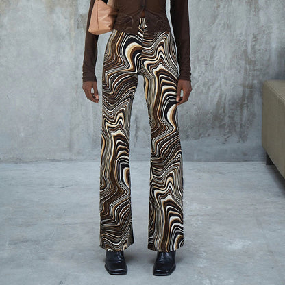 Pantalones rectos de talle alto estilo retro wave de Isabella Sol