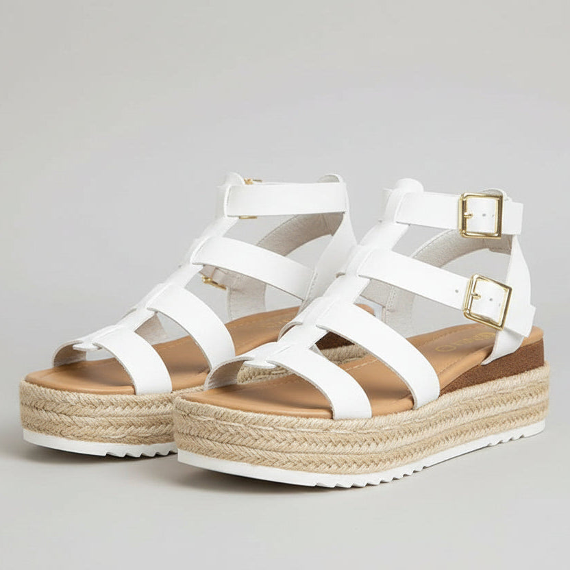 Elegantes sandalias de plataforma con tiras cruzadas Isabella Sol