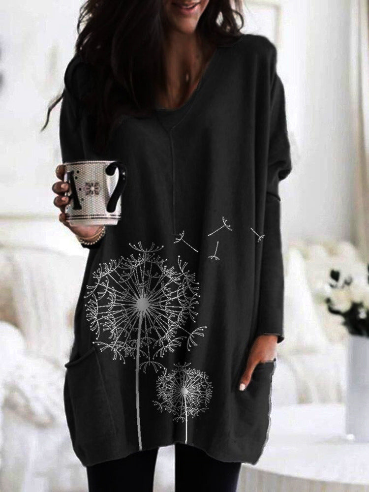 Printed Dandelion Isabella Sol Long Sleeve Blouse