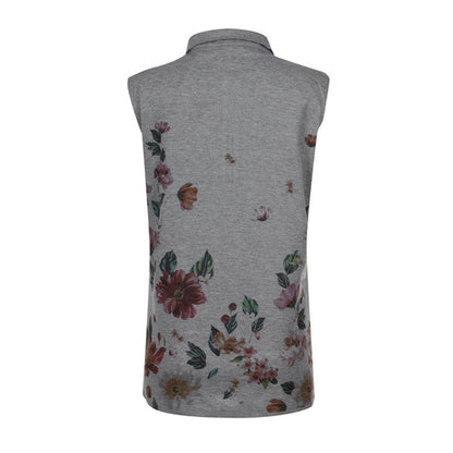 Top ajustado con cremallera floral Isabella Sol Blusa sin mangas
