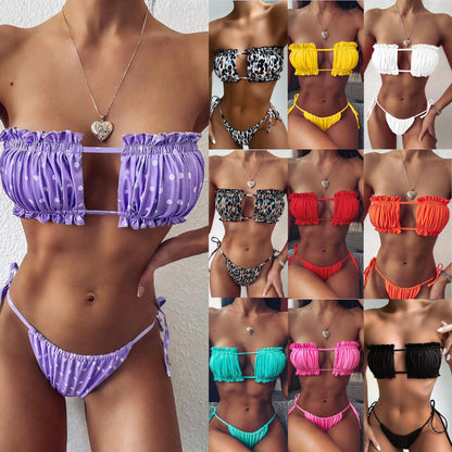 Multicolor Pleated Bikini by Isabella Sol