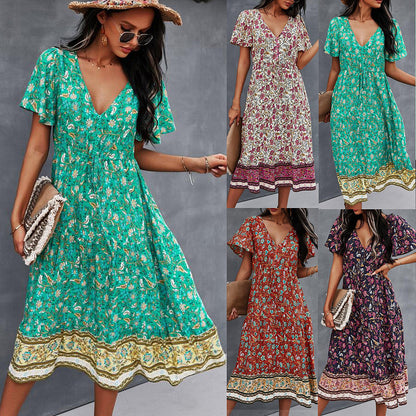 Vibrant Boho Floral Dress by Isabella Sol