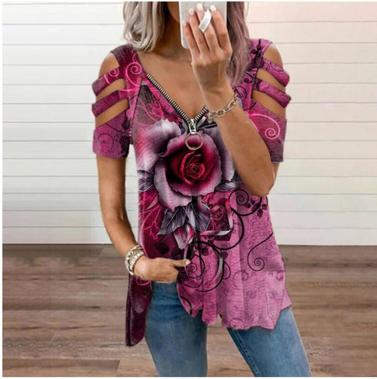 Top con escote en V y estampado floral de Isabella Sol