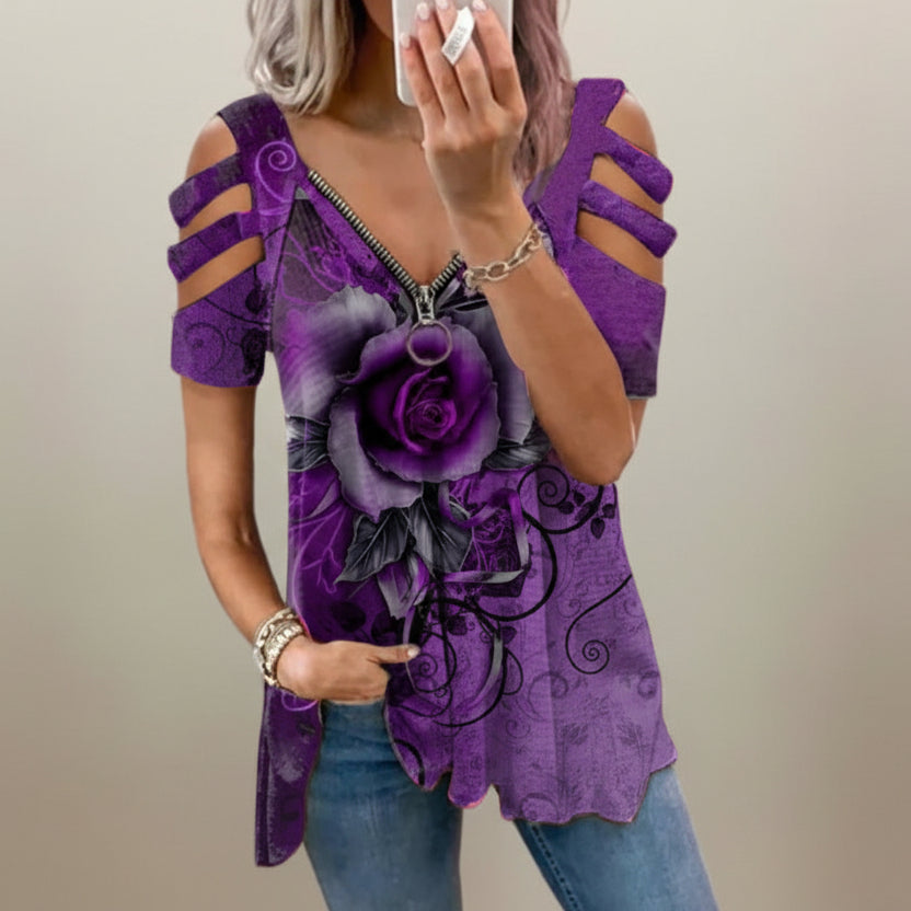Top con escote en V y estampado floral de Isabella Sol