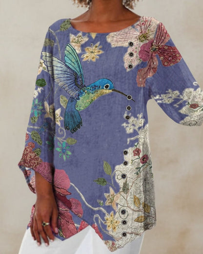 Top irregular con estampado floral de Isabella Sol