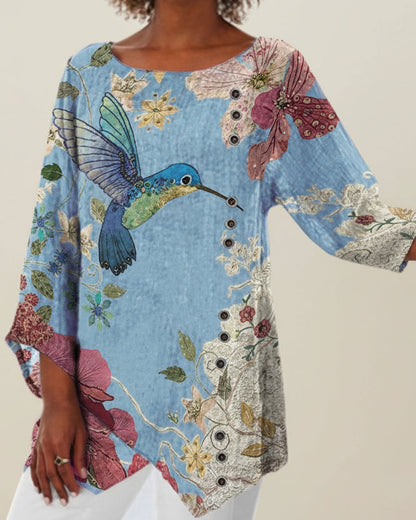Top irregular con estampado floral de Isabella Sol