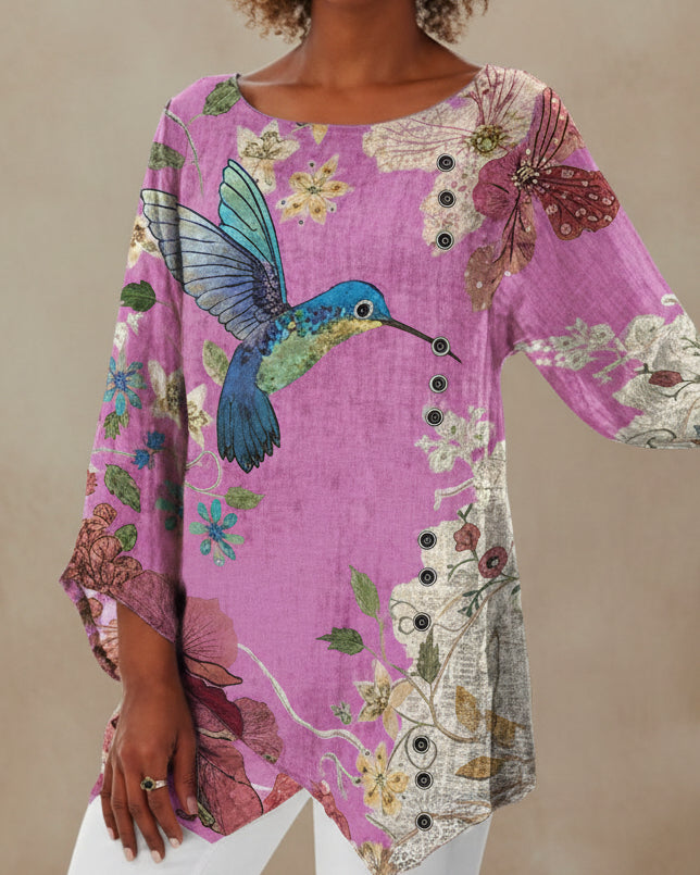 Top irregular con estampado floral de Isabella Sol