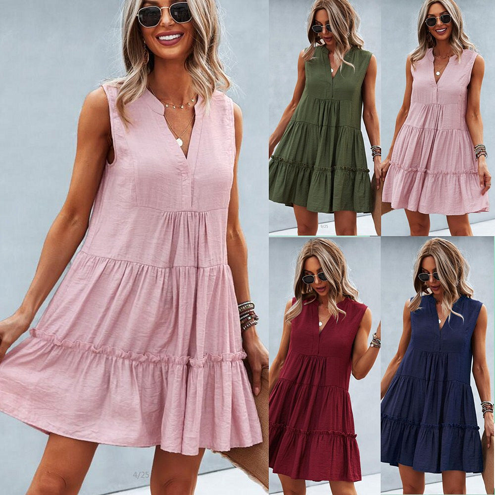 Chic V-Neck Sleeveless Dress by Isabella Sol