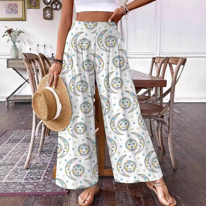 Elegantes pantalones de talle alto con estampado floral de Isabella Sol.