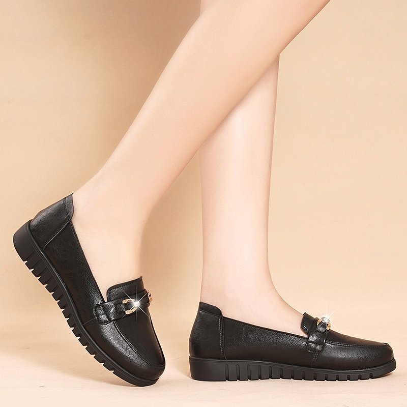 Elegante y confortable mocasines planos de piel Isabella Sol