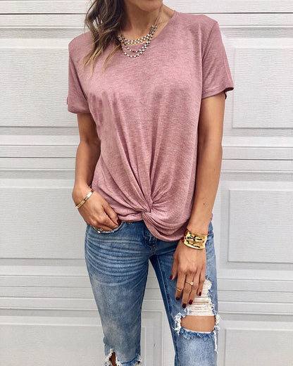 Blusa de verano elegante con diseño cruzado de Isabella Sol