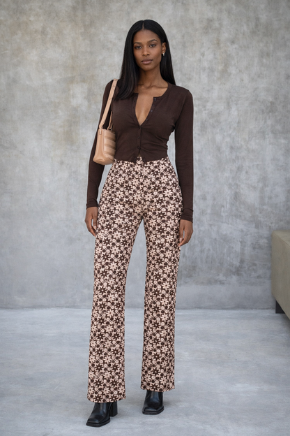 Pantalones rectos de talle alto estilo retro wave de Isabella Sol