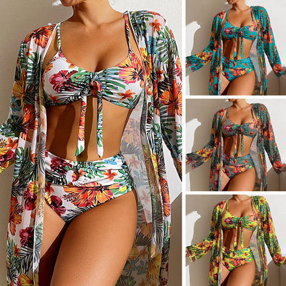 Floral Split Bikini Set by Isabella Sol