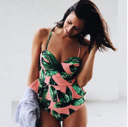 Bikini floral de talle alto de Isabella Sol Swimwear