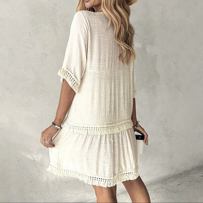 Elegante vestido de verano con escote en V de Isabella Sol