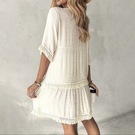 Elegante vestido de verano con escote en V de Isabella Sol