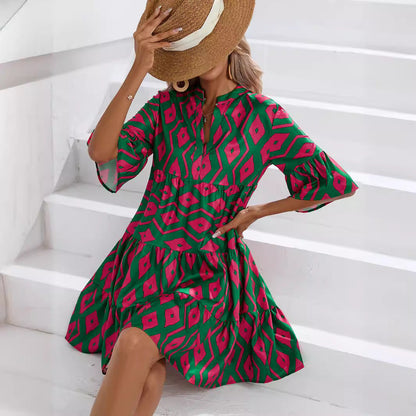 Vestido de verano estilo bohemio con escote en V de Isabella Sol.