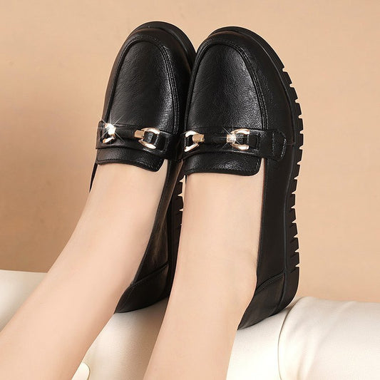 Elegante y confortable mocasines planos de piel Isabella Sol