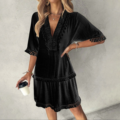 Elegante vestido de verano con escote en V de Isabella Sol