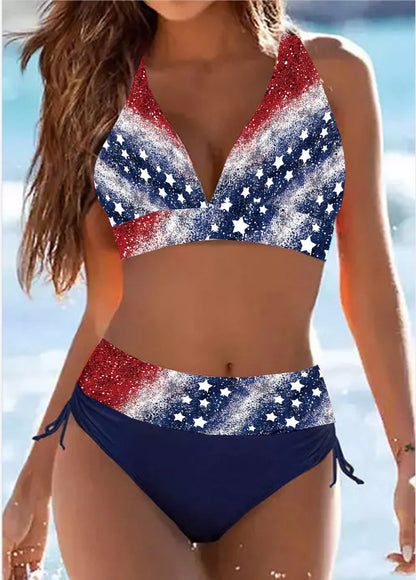 Bikini de talle alto a rayas de Isabella Sol